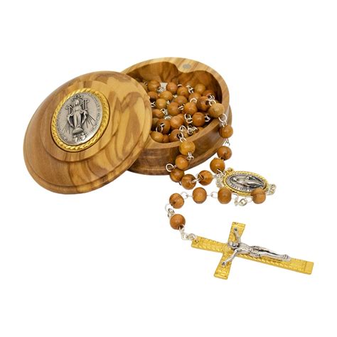 wooden rosary boxes and cases